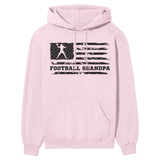 Football Grandpa Horizontal Flag on a Hoodie with a Black Graphic