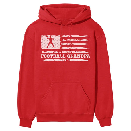 football grandpa horizontal flag on a hoodie with a white graphic