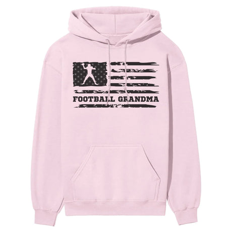 football grandma horizontal flag on a hoodie with a black graphic