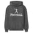 basic football with football player icon on a hoodie with a white graphic