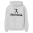 basic football with football player icon on a hoodie with a black graphic