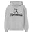 basic football with football player icon on a hoodie with a black graphic