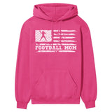 football mom horizontal flag on a hoodie with a white graphic