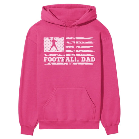 football dad horizontal flag on a hoodie with a white graphic