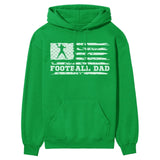 football dad horizontal flag on a hoodie with a white graphic