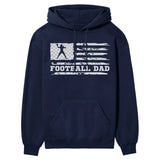 football dad horizontal flag on a hoodie with a white graphic