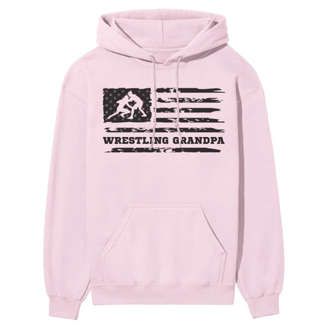 wrestling grandpa horizontal flag on a hoodie with a black graphic