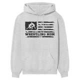 Wrestling Mom Horizontal Flag on a Hoodie with a Black Graphic