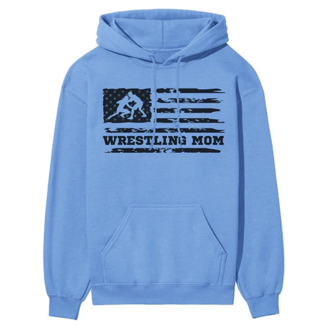 Wrestling Mom Horizontal Flag on a Hoodie with a Black Graphic