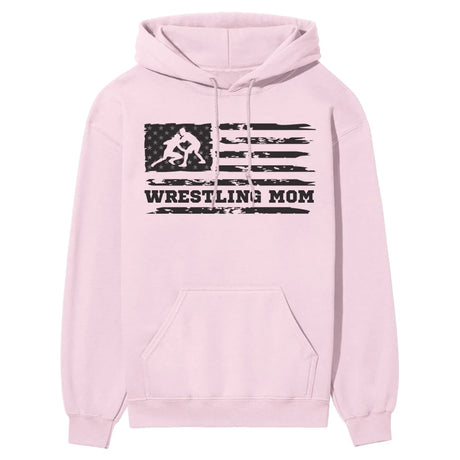 Wrestling Mom Horizontal Flag on a Hoodie with a Black Graphic