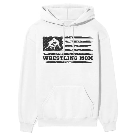 Wrestling Mom Horizontal Flag on a Hoodie with a Black Graphic