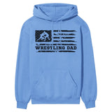 Wrestling Dad Horizontal Flag on a Hoodie with a Black Graphic