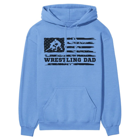 Wrestling Dad Horizontal Flag on a Hoodie with a Black Graphic