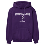 Volleyball Mom with Volleyball Player Icon and Volleyball Player Name on a Hoodie with a White Graphic