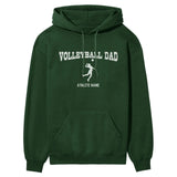 Volleyball Dad with Volleyball Player Icon and Volleyball Player Name on a Hoodie with a White Graphic