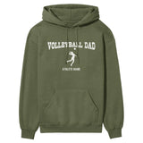 Volleyball Dad with Volleyball Player Icon and Volleyball Player Name on a Hoodie with a White Graphic