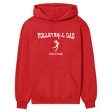 Volleyball Dad with Volleyball Player Icon and Volleyball Player Name on a Hoodie with a White Graphic