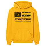 Volleyball Grandma Horizontal Flag on a Hoodie with a Black Graphic