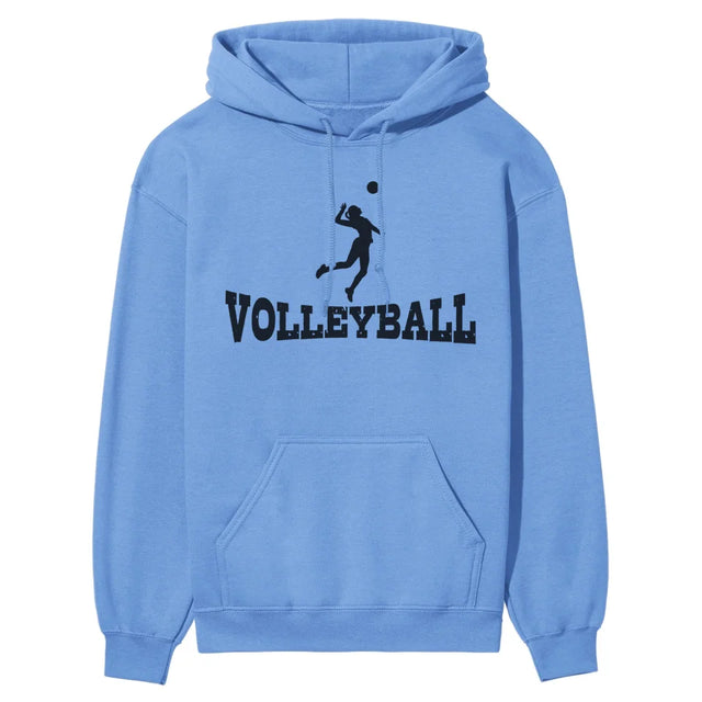 Basic Volleyball with Volleyball Player Icon on a Hoodie with a Black Graphic