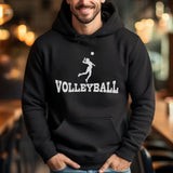 Basic Volleyball with Volleyball Player Icon on a Hoodie with a White Graphic