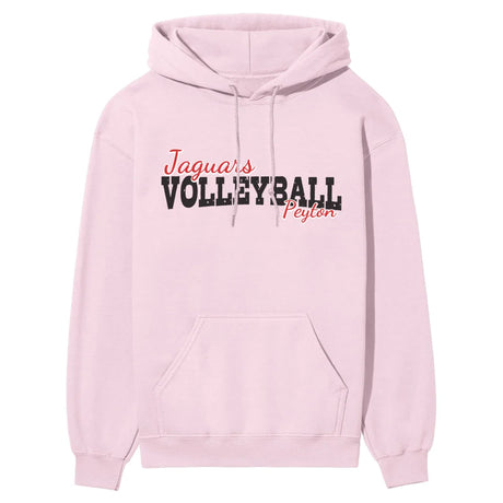 Custom Volleyball Mascot and Volleyball Player Name on a Hoodie with a Black Graphic