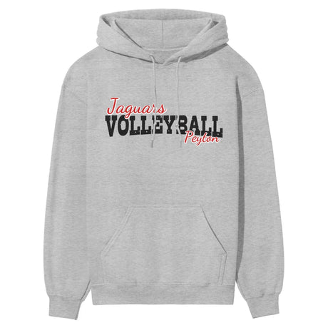 Custom Volleyball Mascot and Volleyball Player Name on a Hoodie with a Black Graphic