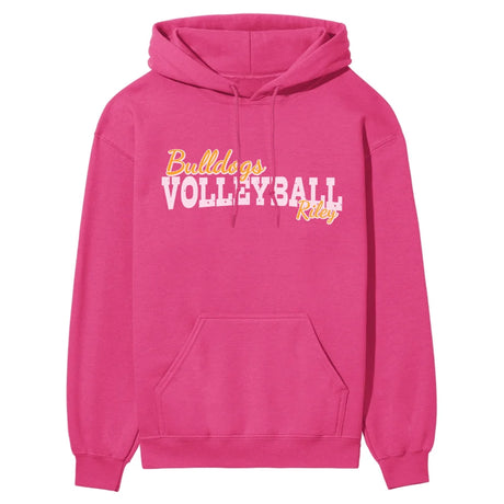 Custom Volleyball Mascot and Volleyball Player Name on a Hoodie with a White Graphic