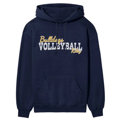 Custom Volleyball Mascot and Volleyball Player Name on a Hoodie with a White Graphic