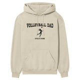 Volleyball Dad with Volleyball Player Icon and Volleyball Player Name on a Hoodie with a Black Graphic