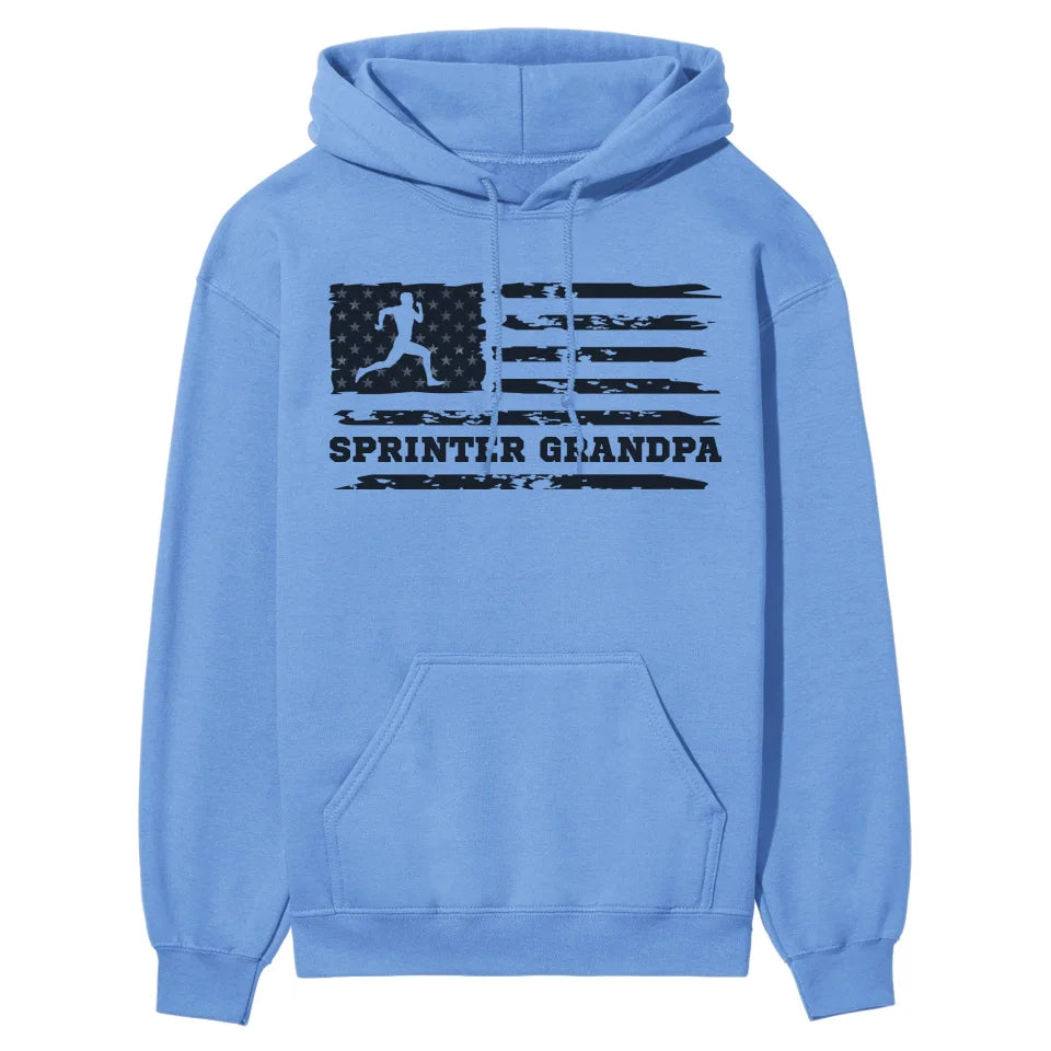 Sprint Grandpa Horizontal Flag on a Hoodie with a Black Graphic