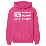 Sprint Grandpa Horizontal Flag on a Hoodie with a White Graphic