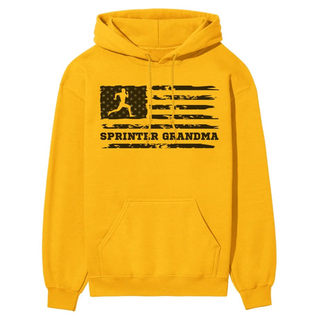 Sprint Grandma Horizontal Flag on a Hoodie with a Black Graphic