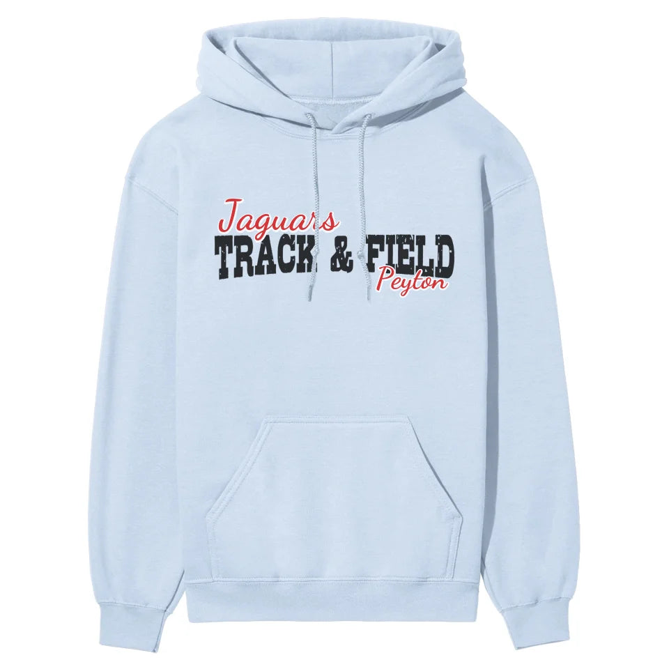 Custom Sprint Mascot and Sprinter Name on a Hoodie with a Black Graphic