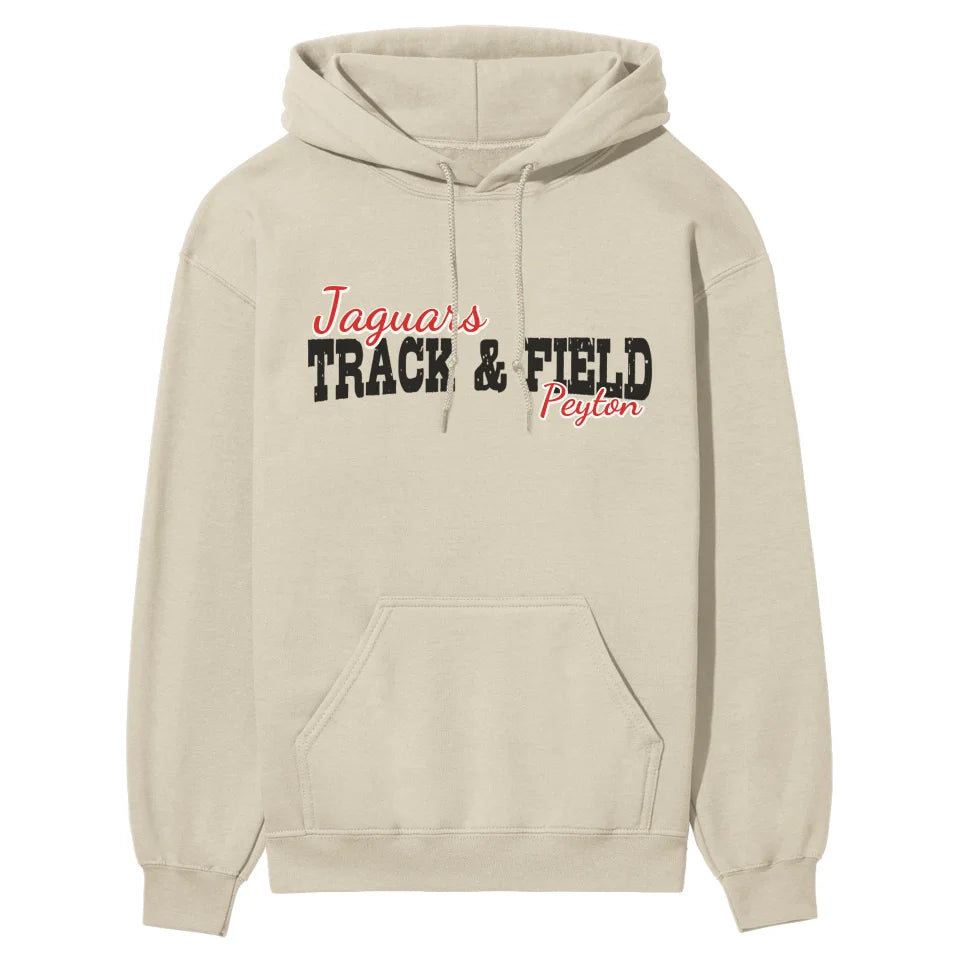 Custom Sprint Mascot and Sprinter Name on a Hoodie with a Black Graphic