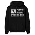 Sprint Mom Horizontal Flag on a Hoodie with a White Graphic