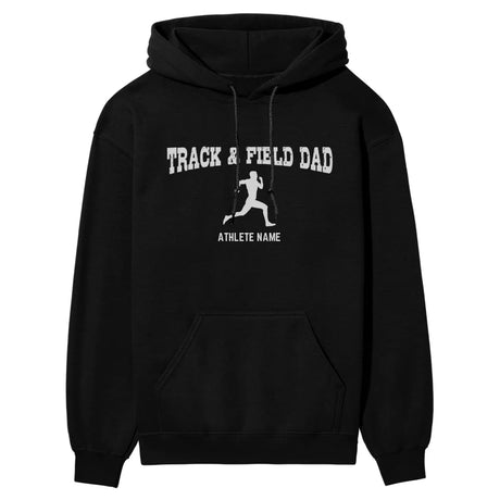 Sprint Dad with Sprinter Icon and Sprinter Name on a Hoodie with a White Graphic