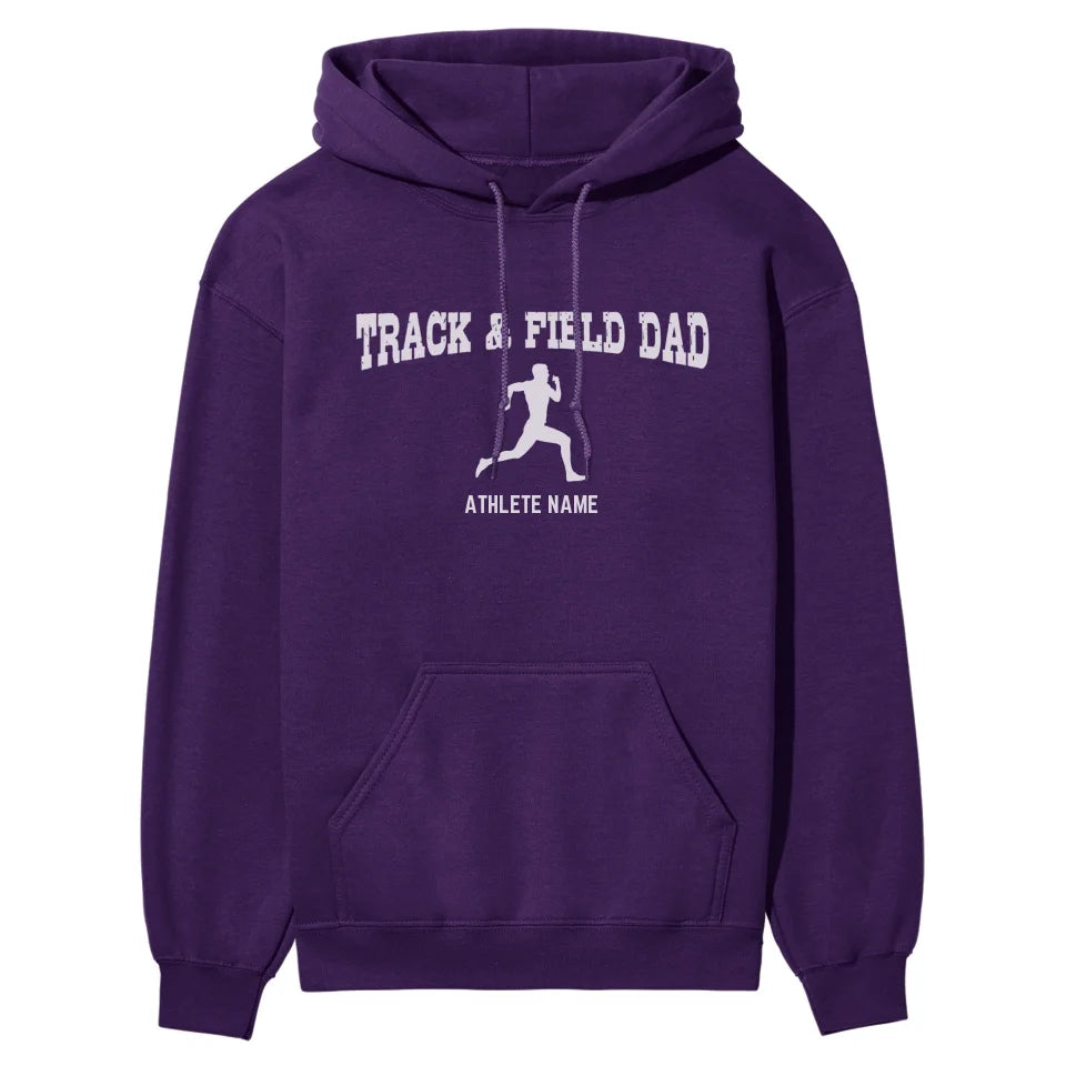 Sprint Dad with Sprinter Icon and Sprinter Name on a Hoodie with a White Graphic