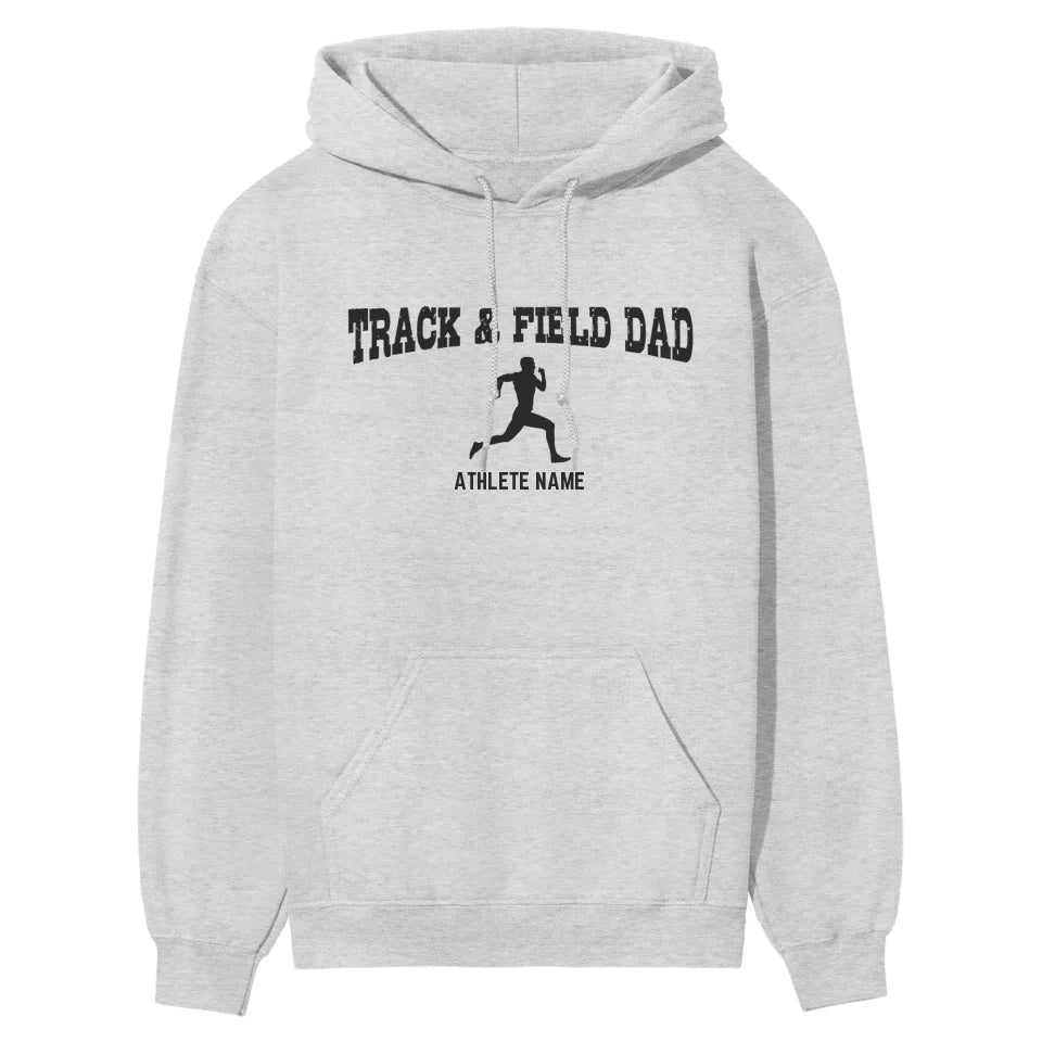 Sprint Dad with Sprinter Icon and Sprinter Name on a Hoodie with a Black Graphic