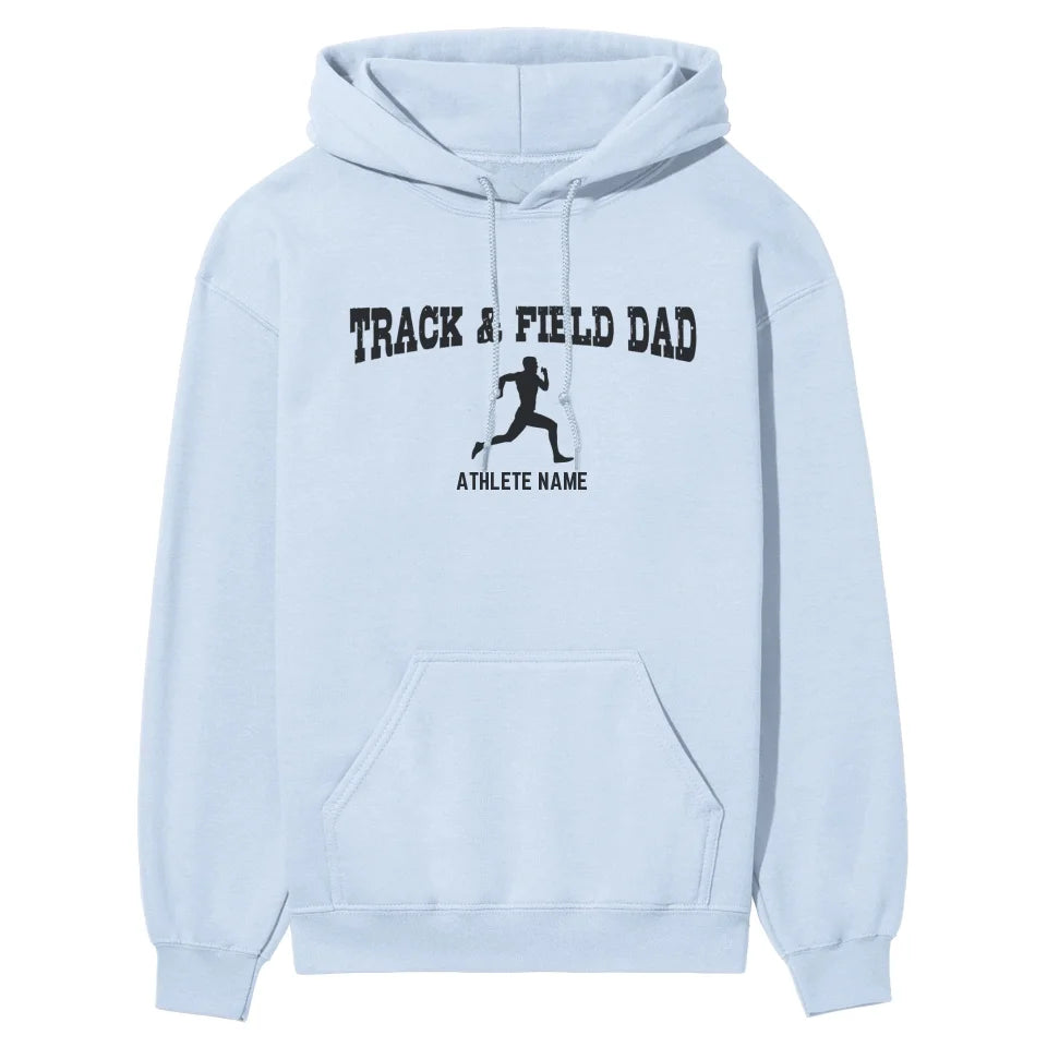 Sprint Dad with Sprinter Icon and Sprinter Name on a Hoodie with a Black Graphic