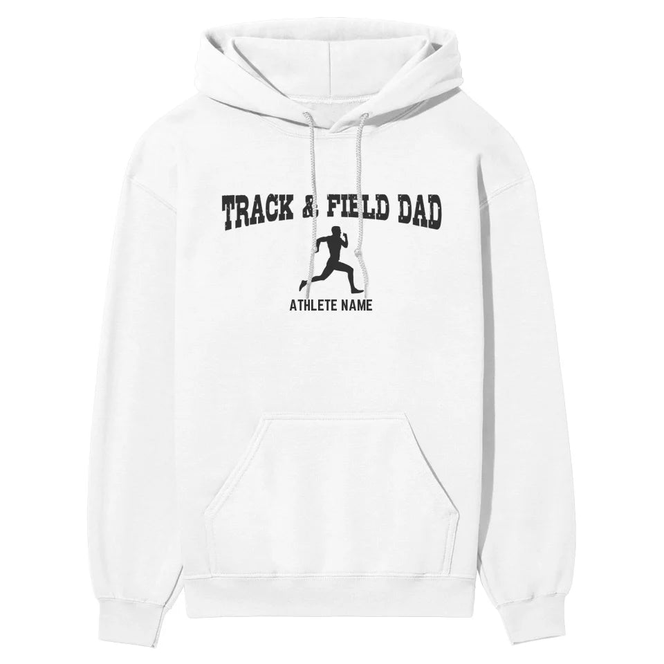 Sprint Dad with Sprinter Icon and Sprinter Name on a Hoodie with a Black Graphic