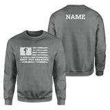 Shot put Grandma Horizontal Flag With Shot putter Name on a Sweatshirt with a White Graphic