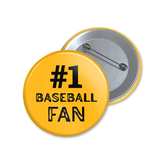 Personalized #1 Baseball Fan on a Button