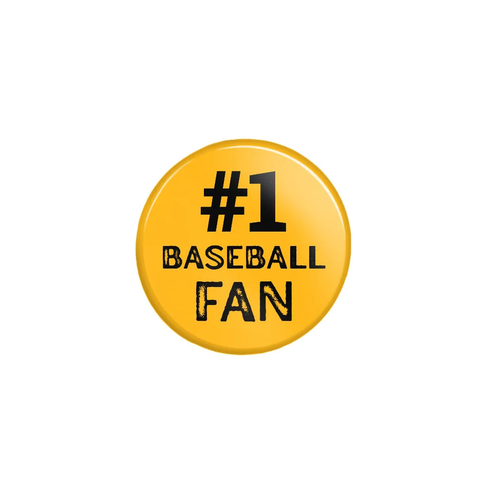 Personalized #1 Baseball Fan on a Button