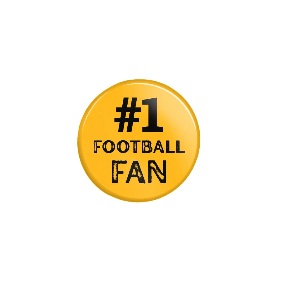 Personalized #1 Football Fan on a Button