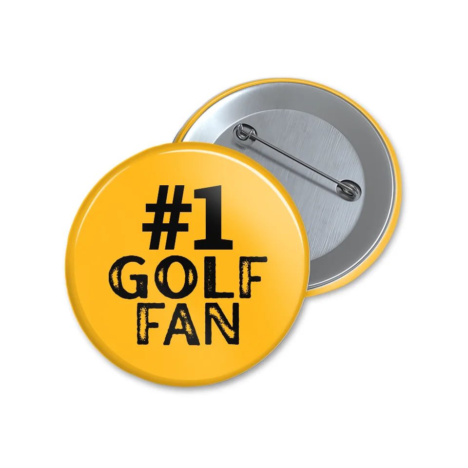 Personalized #1 Golf Fan on a Button