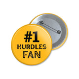 Personalized #1 Hurdles Fan on a Button