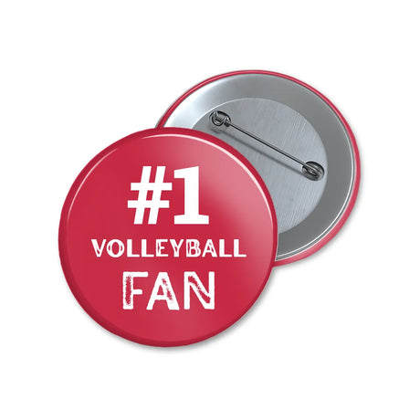 Personalized #1 Volleyball Fan on a Button