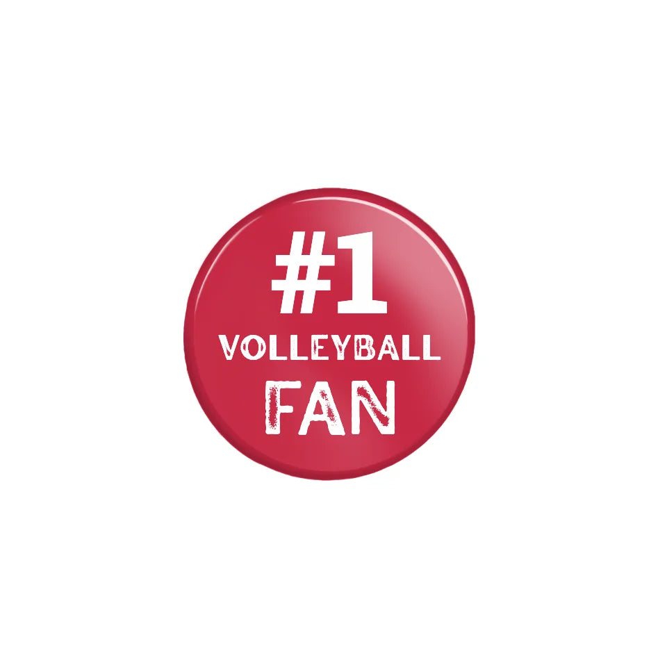 Personalized #1 Volleyball Fan on a Button