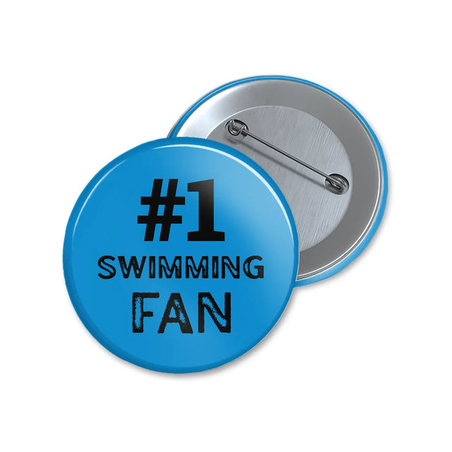 Personalized #1 Swimming Fan on a Button