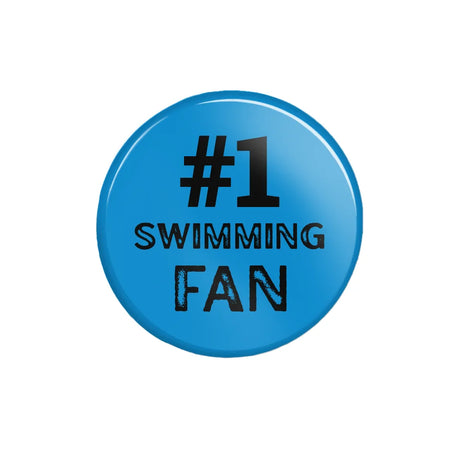 Personalized #1 Swimming Fan on a Button